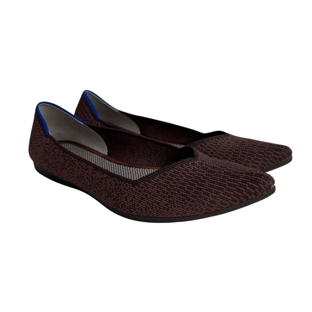 Rothy's The Point Brown Truffle Python Ballet Flats SZ 5 Classic Office Work